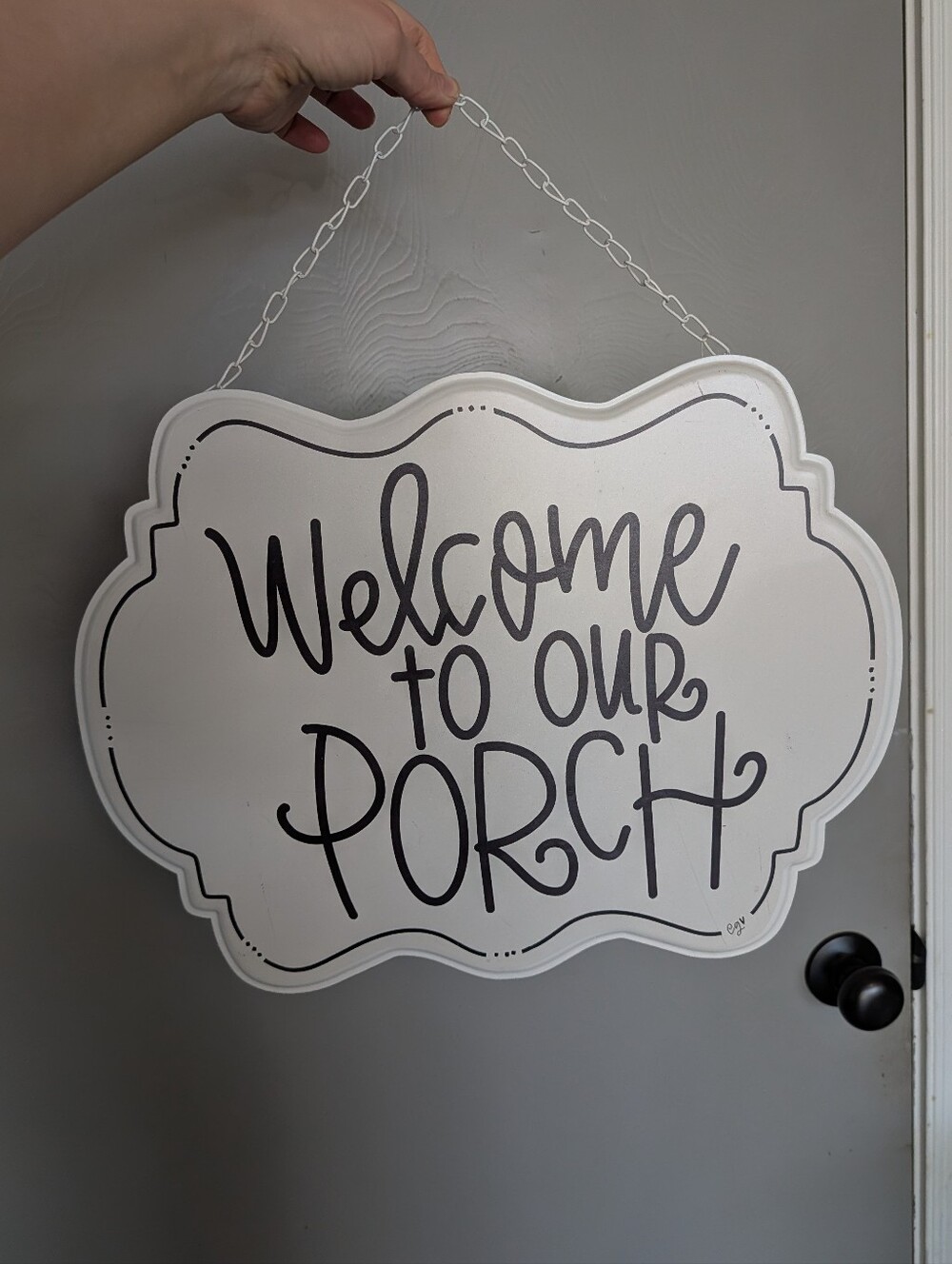 Welcome To Our Porch Metal Sign